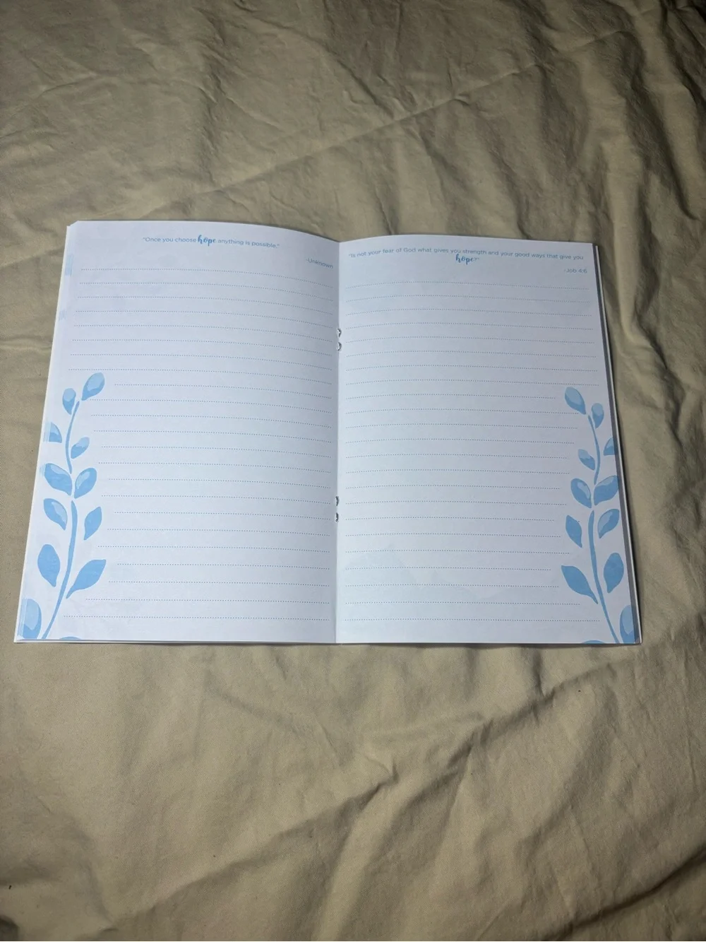 New Inspirational Journal - Purple & Blue Leaf Design Spiritual Religious